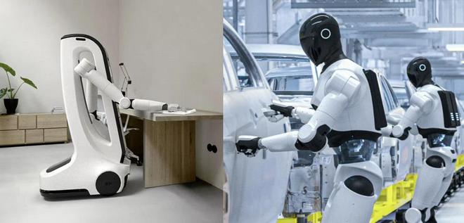 ▲MiPA(左)家用与服务机器人与4NE1(右)人形机器人