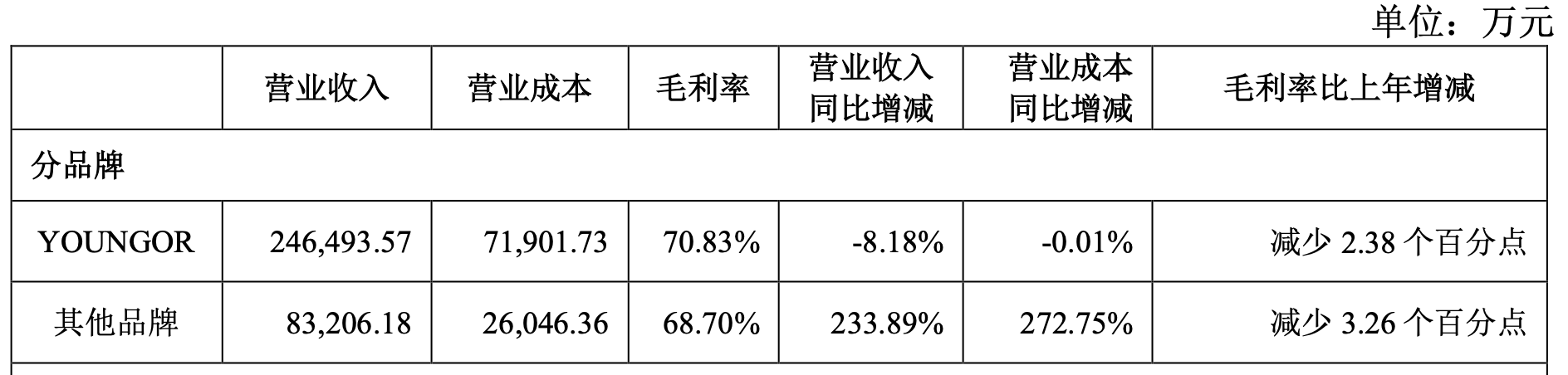 图/雅戈尔财报截图
