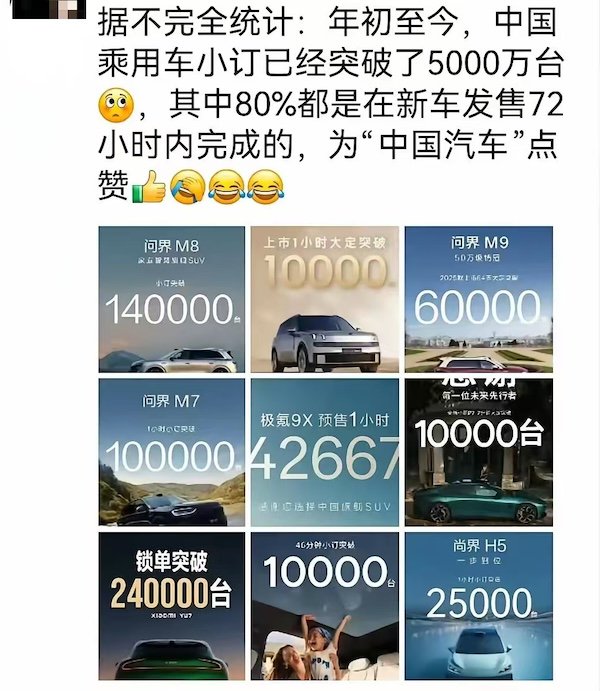 13款新车小订八成以上来自小米和鸿蒙智行