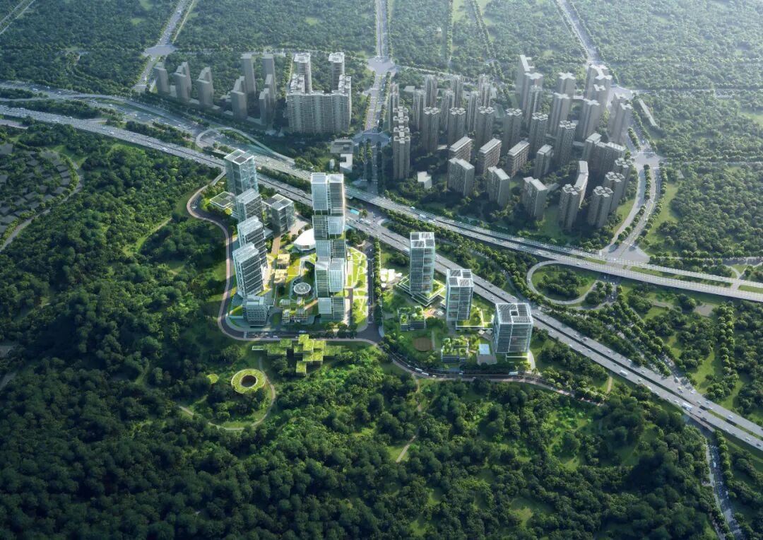 △深圳建筑产业生态智谷总部基地 ©Aedas 千亿级产业集群载体