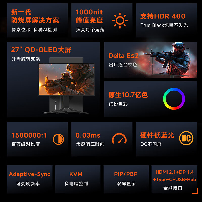 京东雷神 DQ27F500E 显示器3999 元前往预约