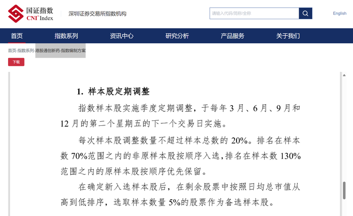 图:港股通创新药指数编制方案来源:国证指数官网