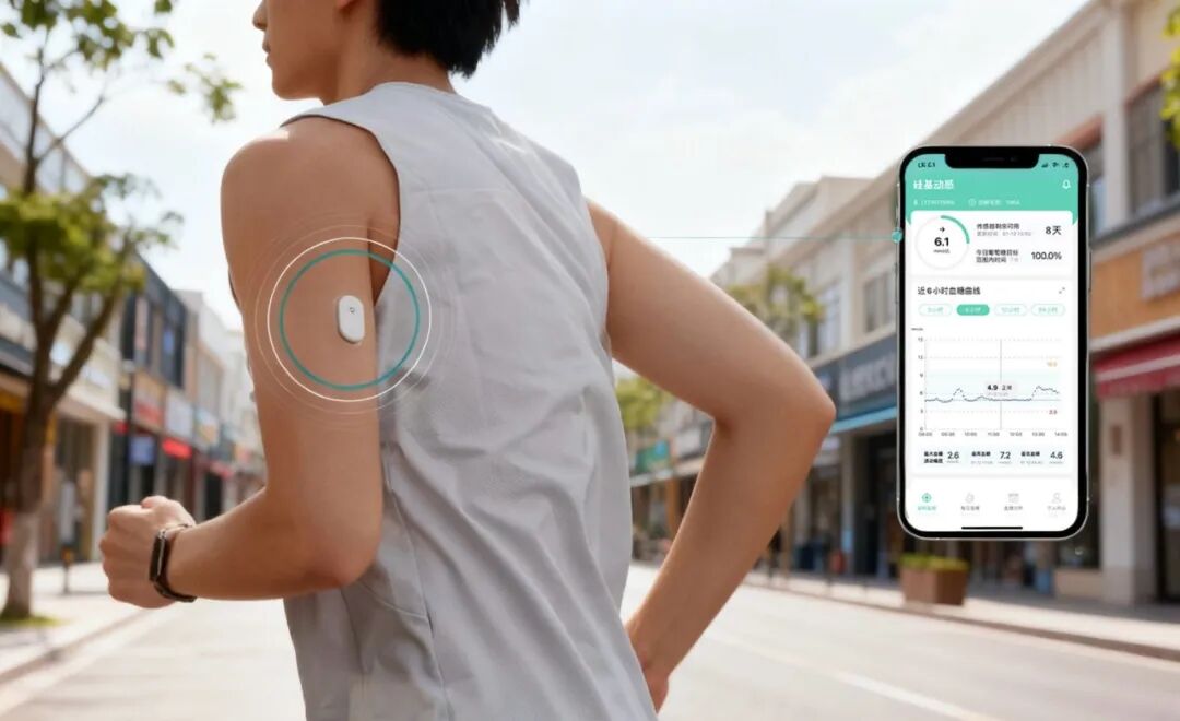 图1 连续血糖监测仪（CGM）使用场景