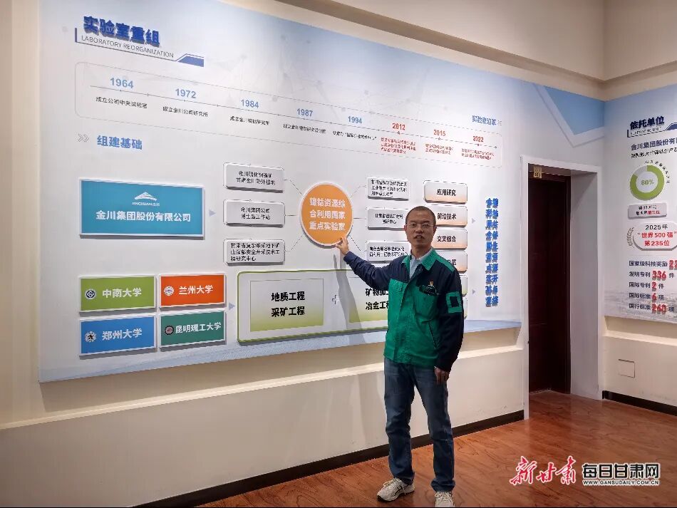 金川集团研发中心镍钴金属材料研究所副所长樊昱介绍科研成果。新甘肃·每日甘肃网记者 张春燕 摄