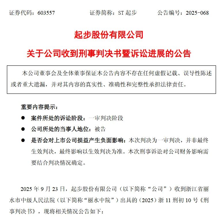 来源：ST起步公告