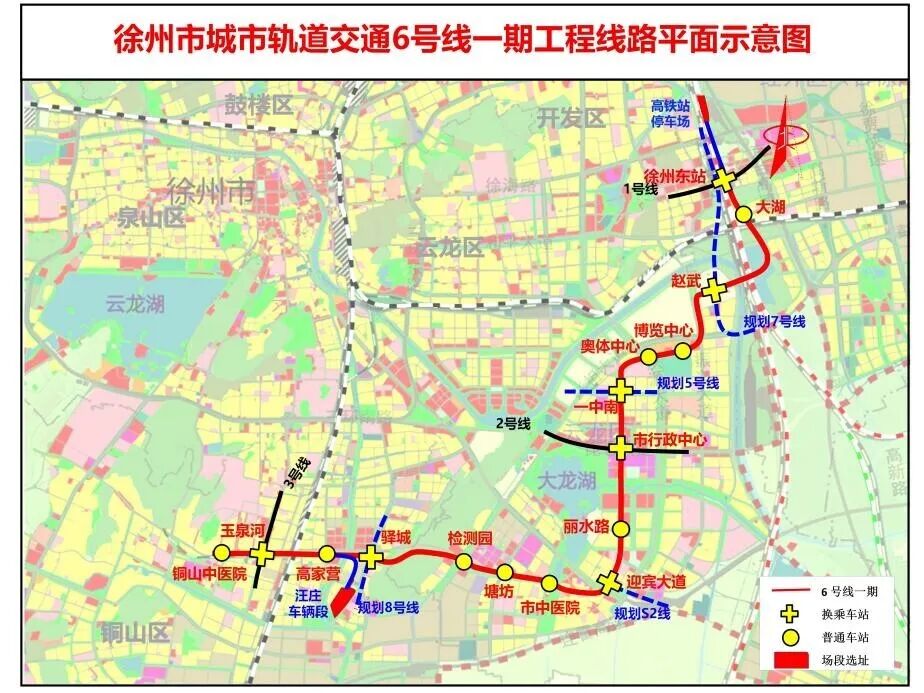 6号线一期工程线路平面示意图