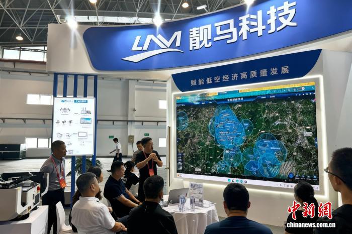 工作人員正在介紹無人機城市智慧巡檢系統。(資料圖)馬鞍山市花山區宣傳部 供圖