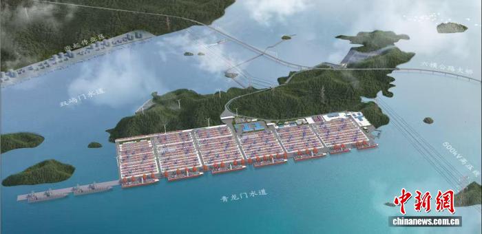 佛渡集裝箱碼頭項目效果圖。浙江省海港集團 供圖