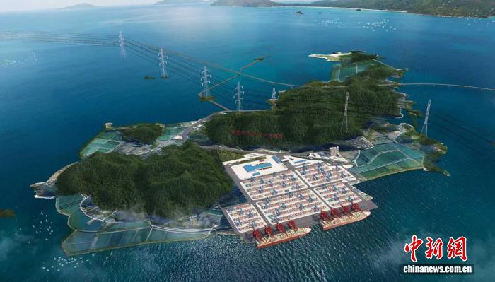 佛渡集裝箱碼頭項目一期工程效果圖。浙江省海港集團 供圖