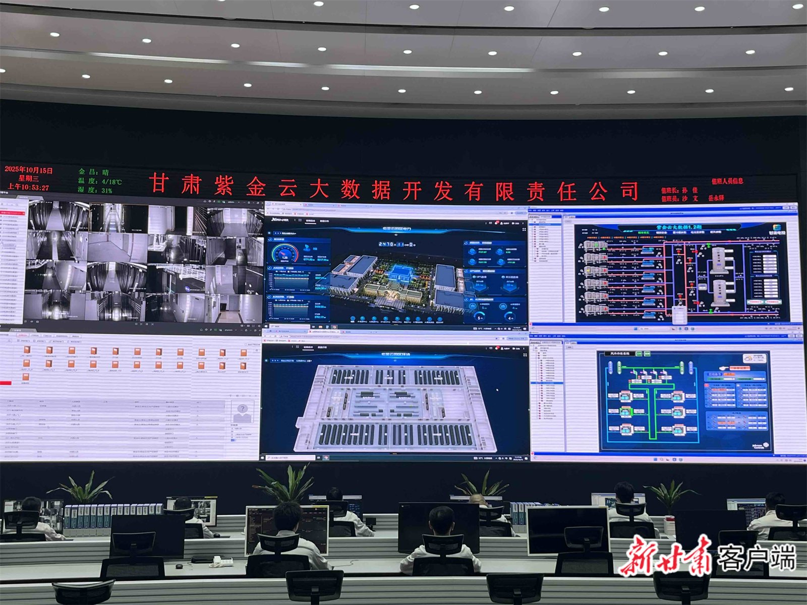 紫金云公司集中监控中心。新甘肃·甘肃日报记者 杜雪琴摄