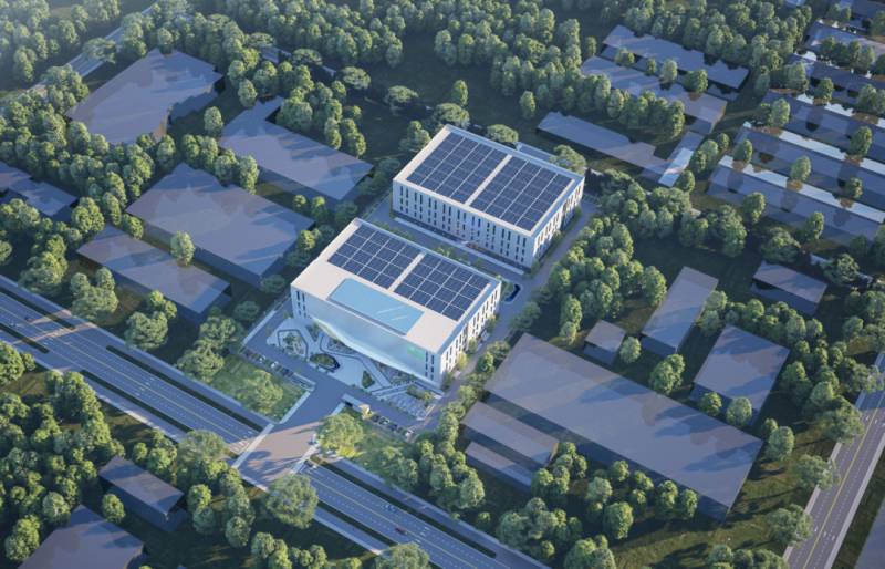 △ 华夏源（淮安）细胞药研发生产基地项目鸟瞰效果图