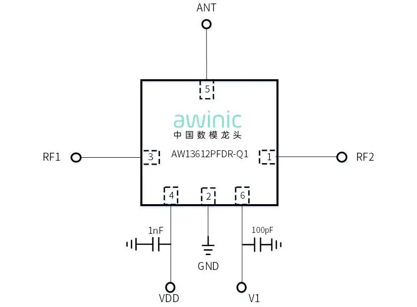 图2 AW13612PFDR-Q1典型应用框图