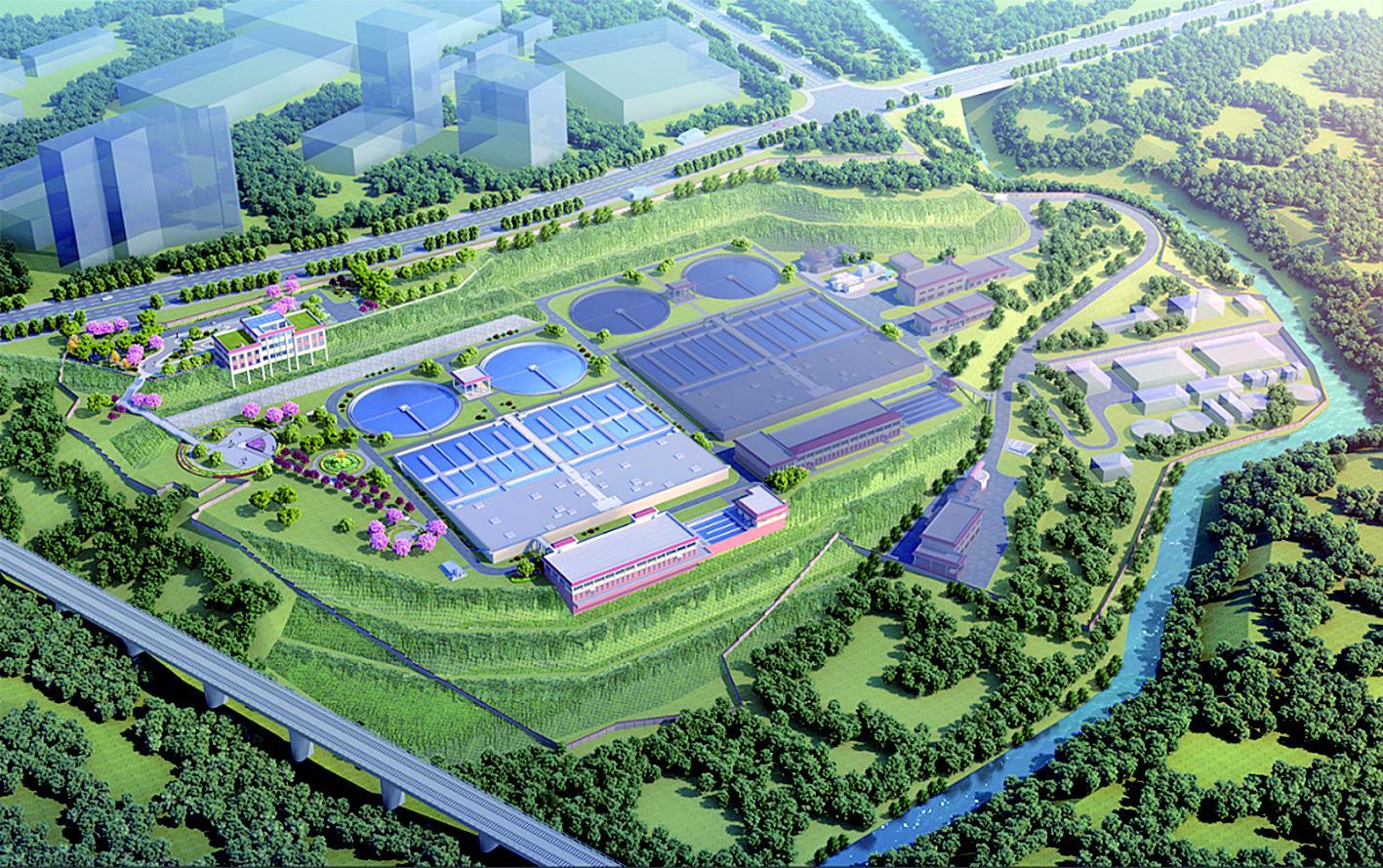 肖家河污水处理厂四期扩建工程效果图
