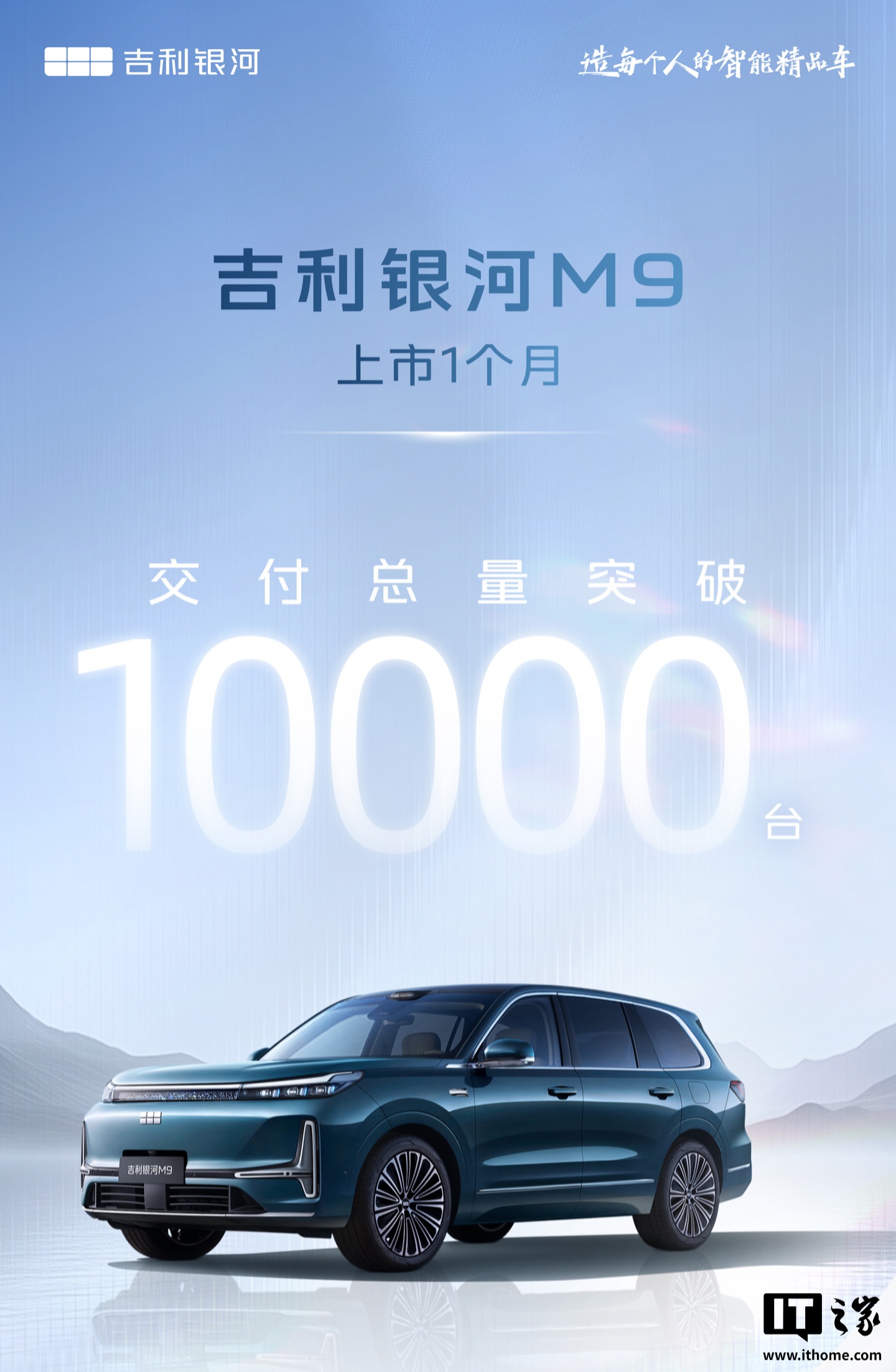 17.38 万元起的大型 SUV：吉利银河 M9 上市一个月交付总量破 10000 台