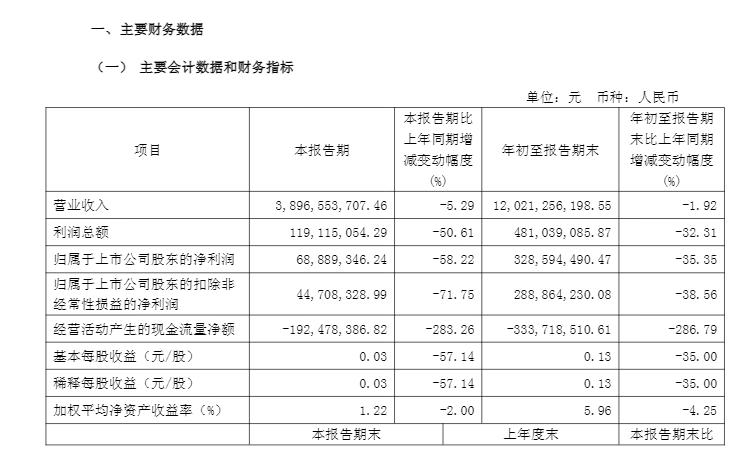 哈药股份2025年第三季度报告截图