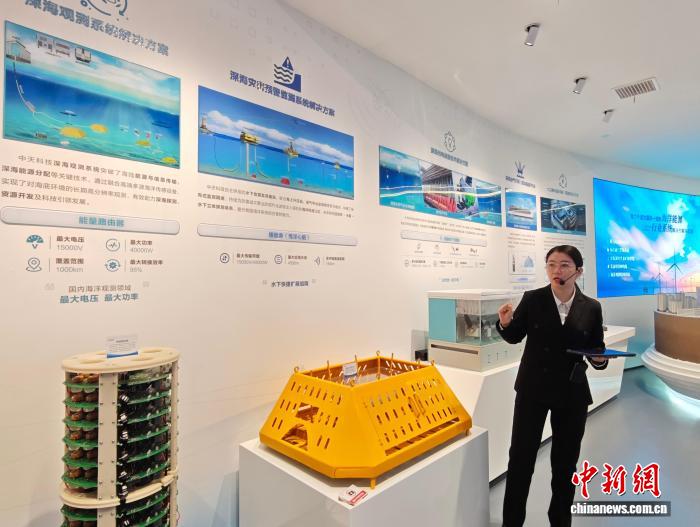 中天科技集团工作人员介绍企业产品。孙权 摄