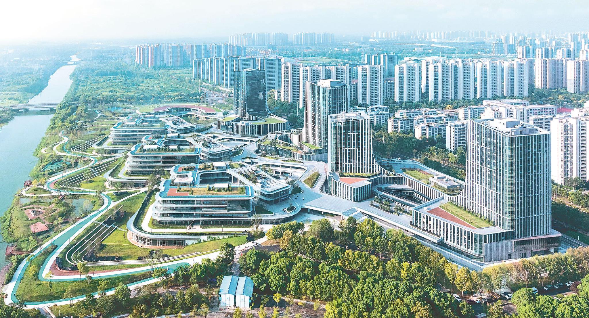 俯瞰建设中的芜湖梦溪科创走廊。本报通讯员 陶金海 摄