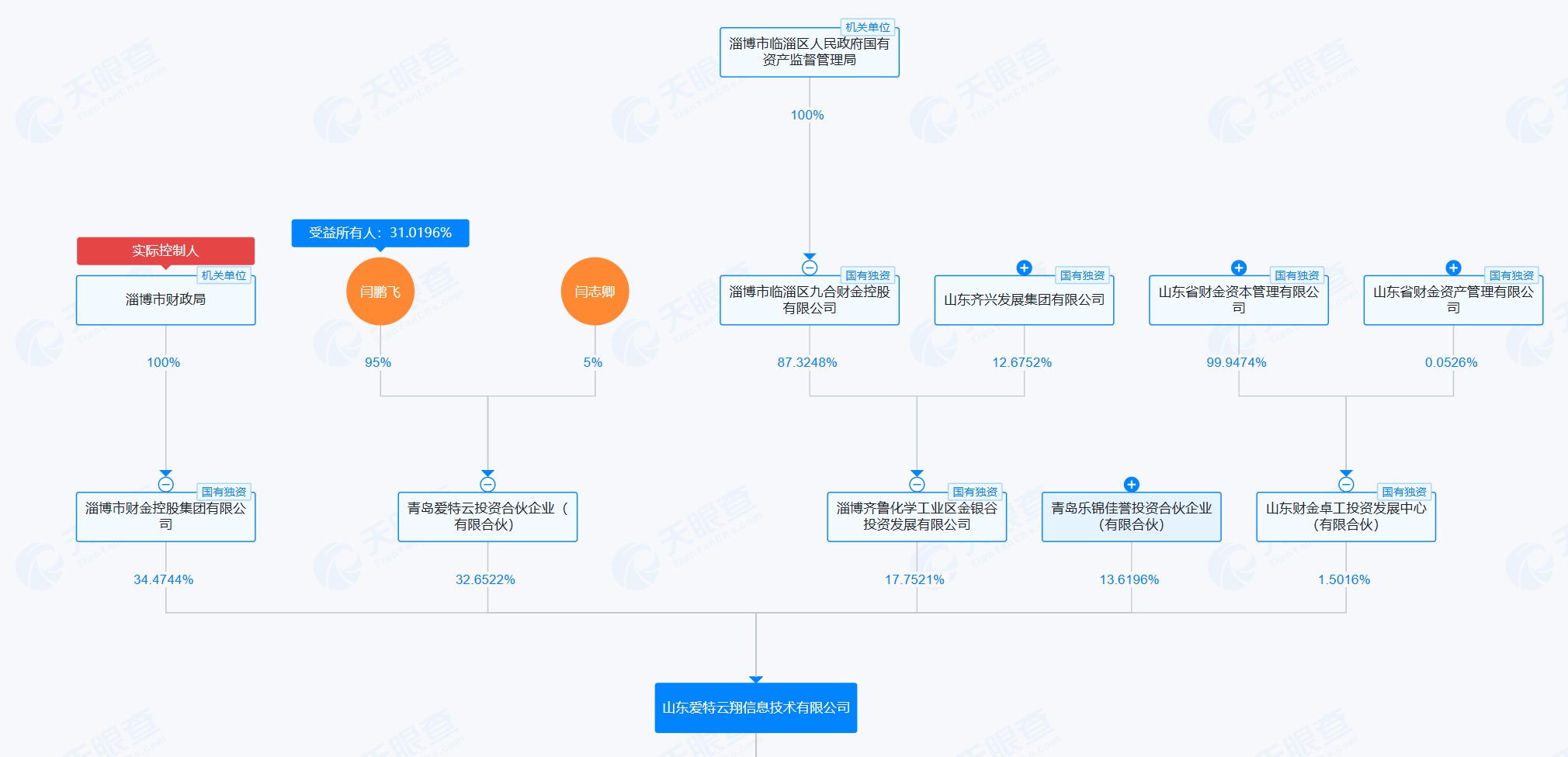 山东爱特云翔具有国资背景。来源：天眼查APP