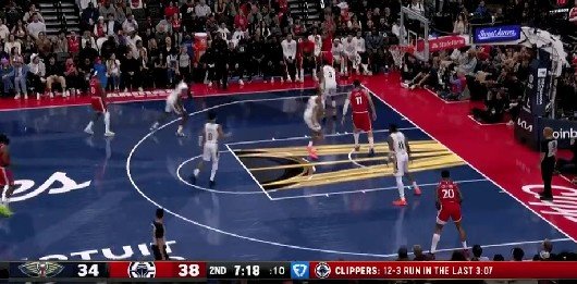 起势了！比尔助攻巴图姆命中三分&快船15-3打停鹈鹕