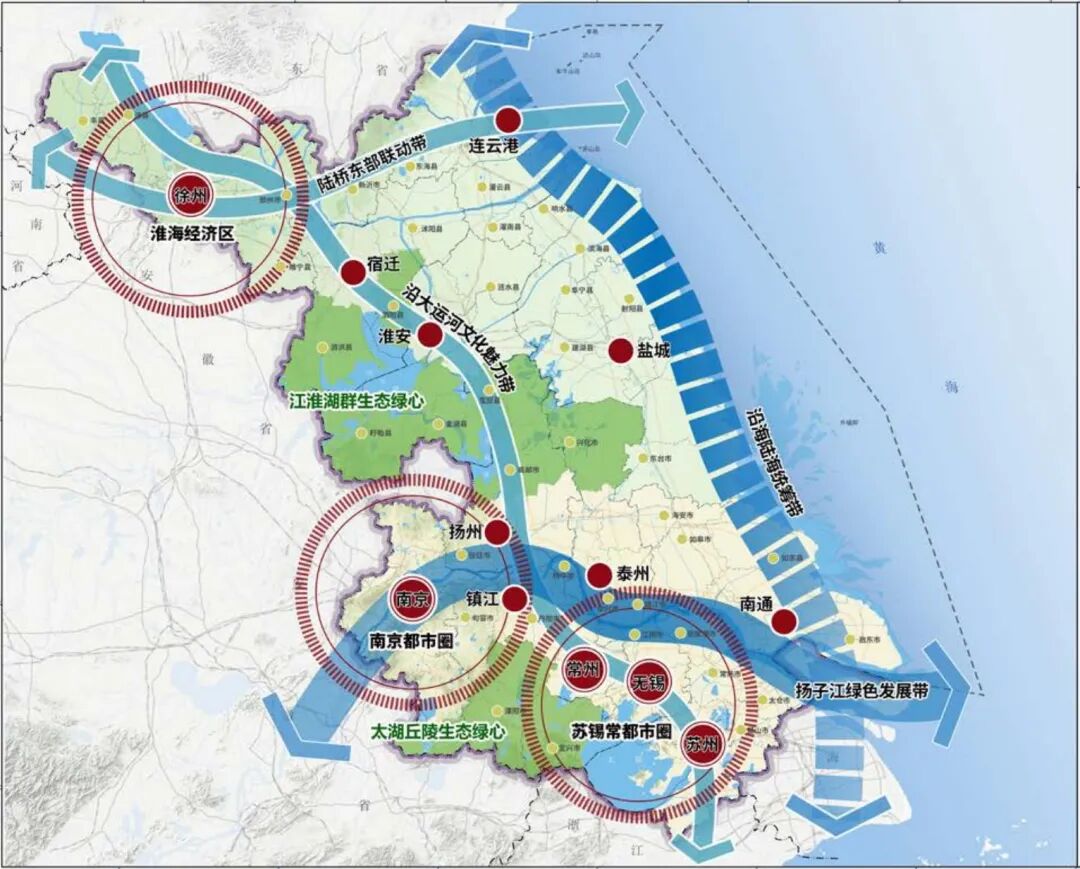 泰州地理位置示意图 图片来源:《江苏省国土空间规划(2021—2035年)》