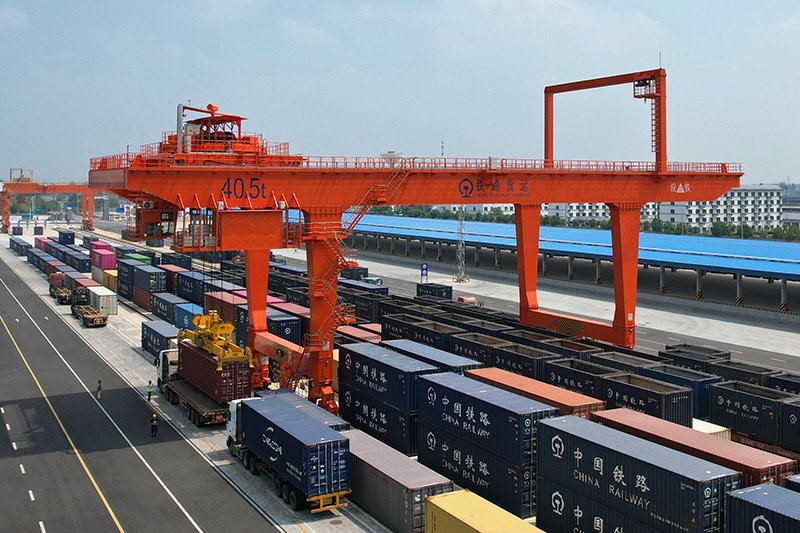 安徽（阜陽）鐵路國際物流港。徐丹丹攝
