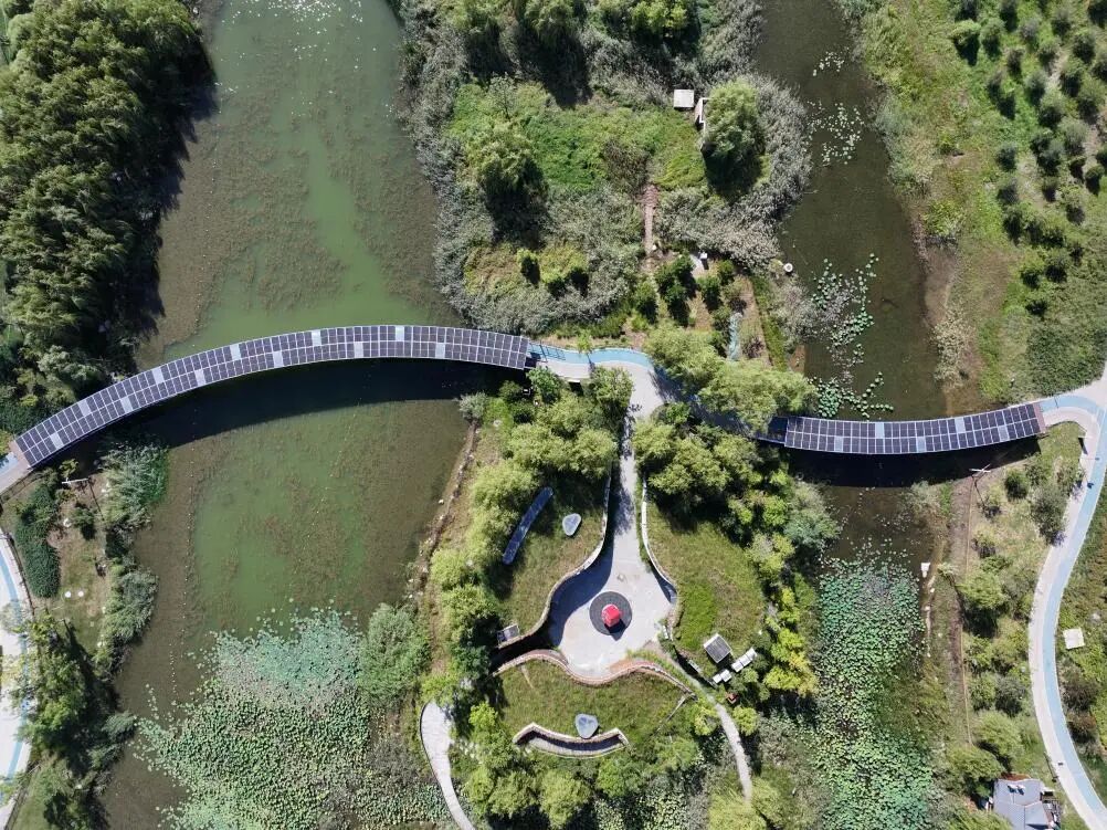 ▲位于雄安新区郊野公园的光伏桥。