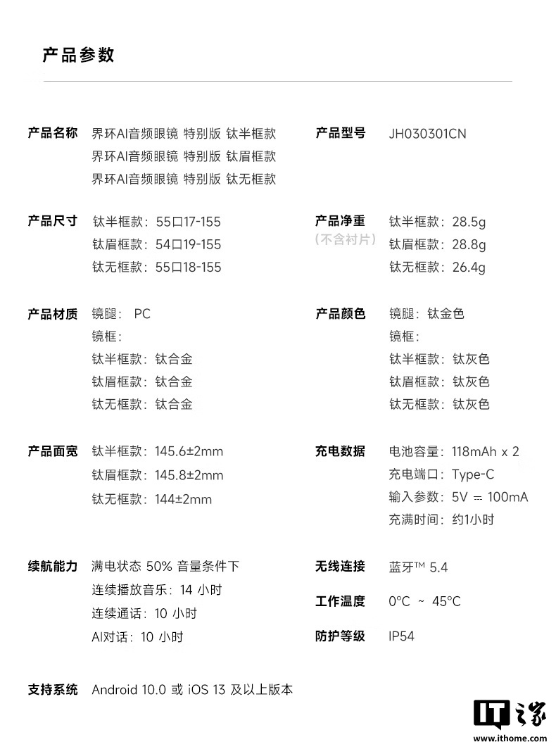 京东界环(SUPERHEXA)AI 智能眼镜 特别版1699 元直达链接