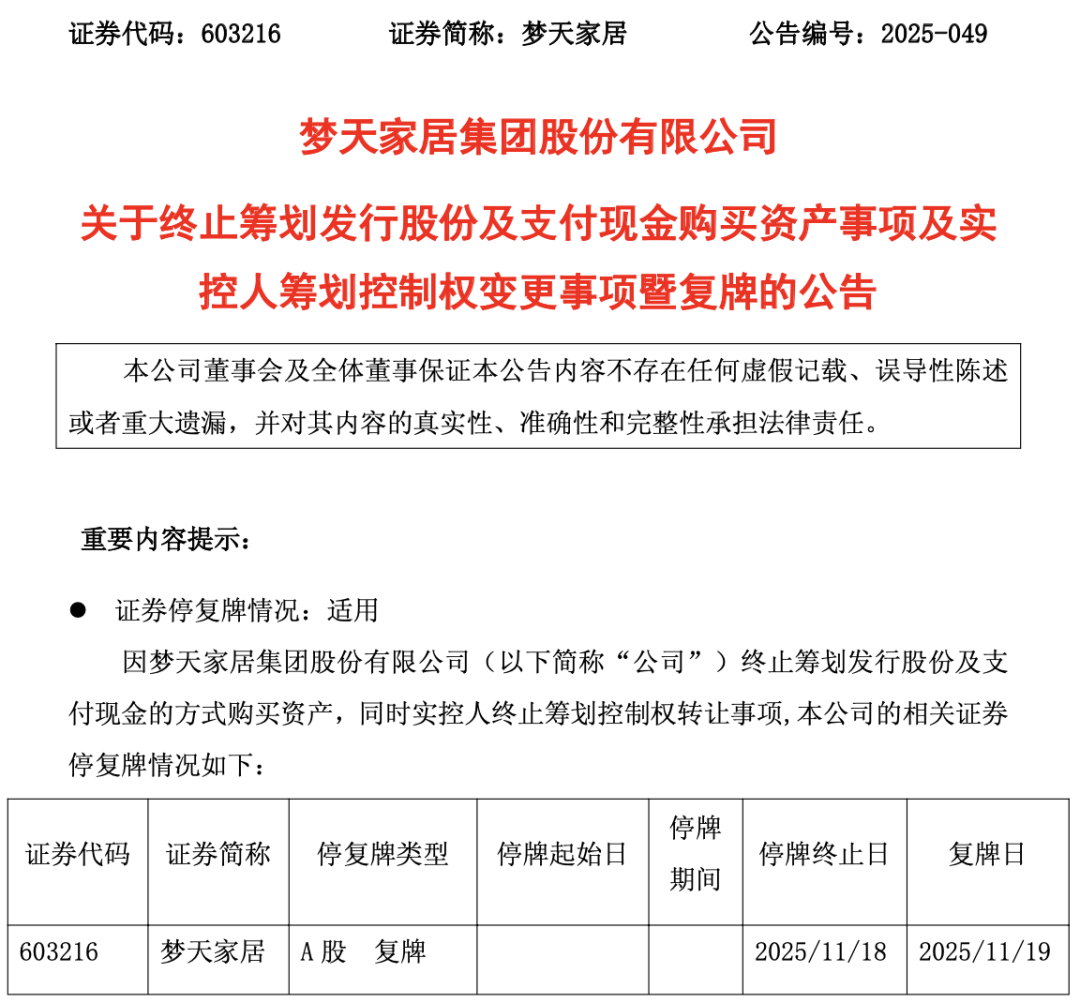 突发!重大资产重组,终止!明日复牌!