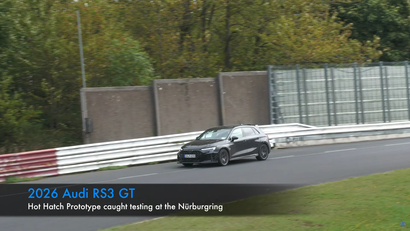 五缸发动机将迎谢幕演出，奥迪 RS3 GT 现身纽北赛道
