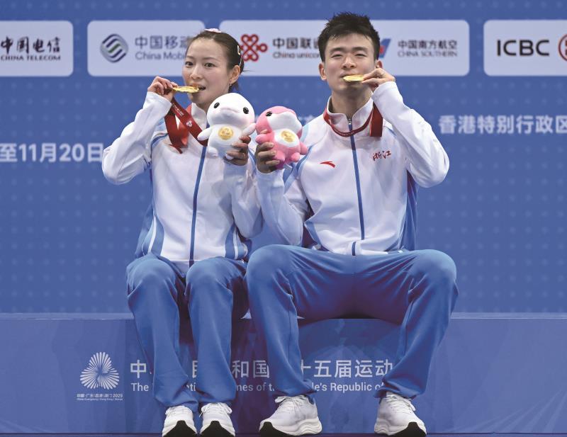 羽毛球——混双决赛：郑思维/黄雅琼夺冠