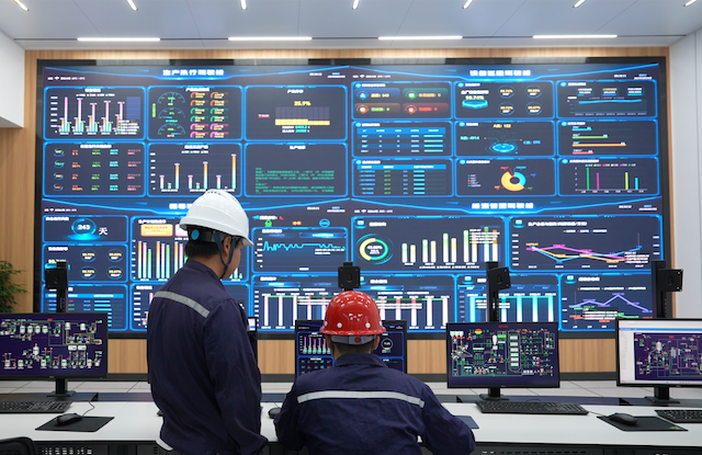 图为九二盐业智慧工厂生产集控中心