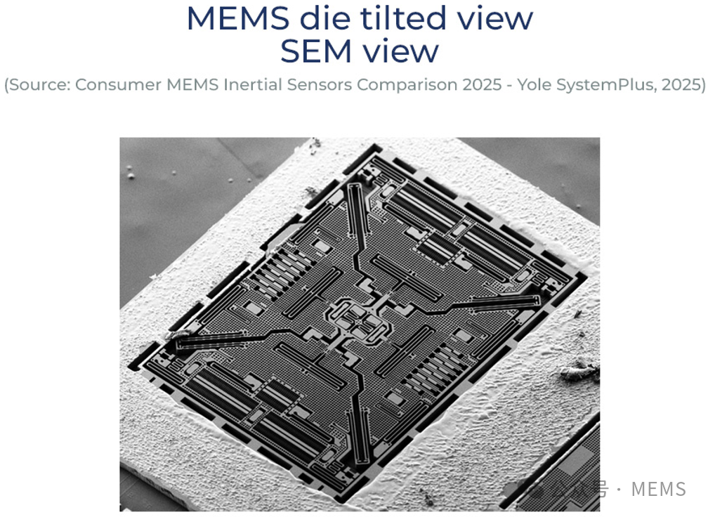 6轴MEMS IMU中MEMS芯片扫描电镜照片