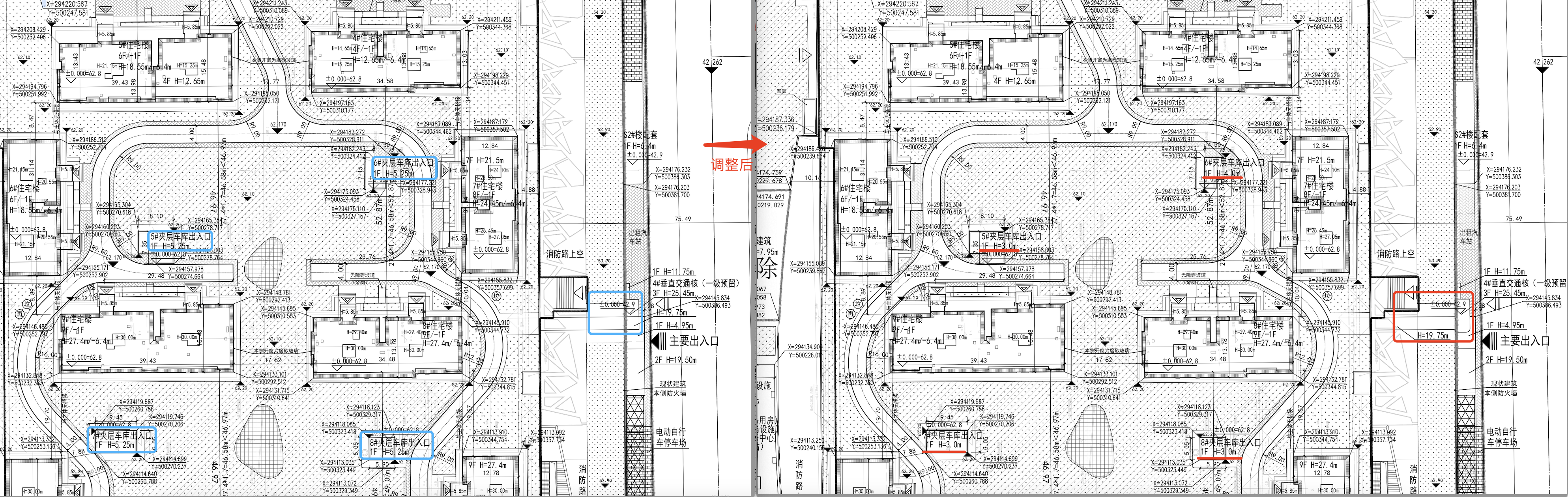 调整后项目规划设计方案总平面图↓