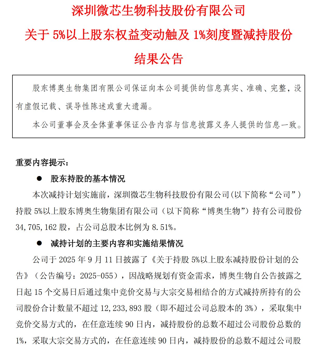 图片来源：微芯生物公告