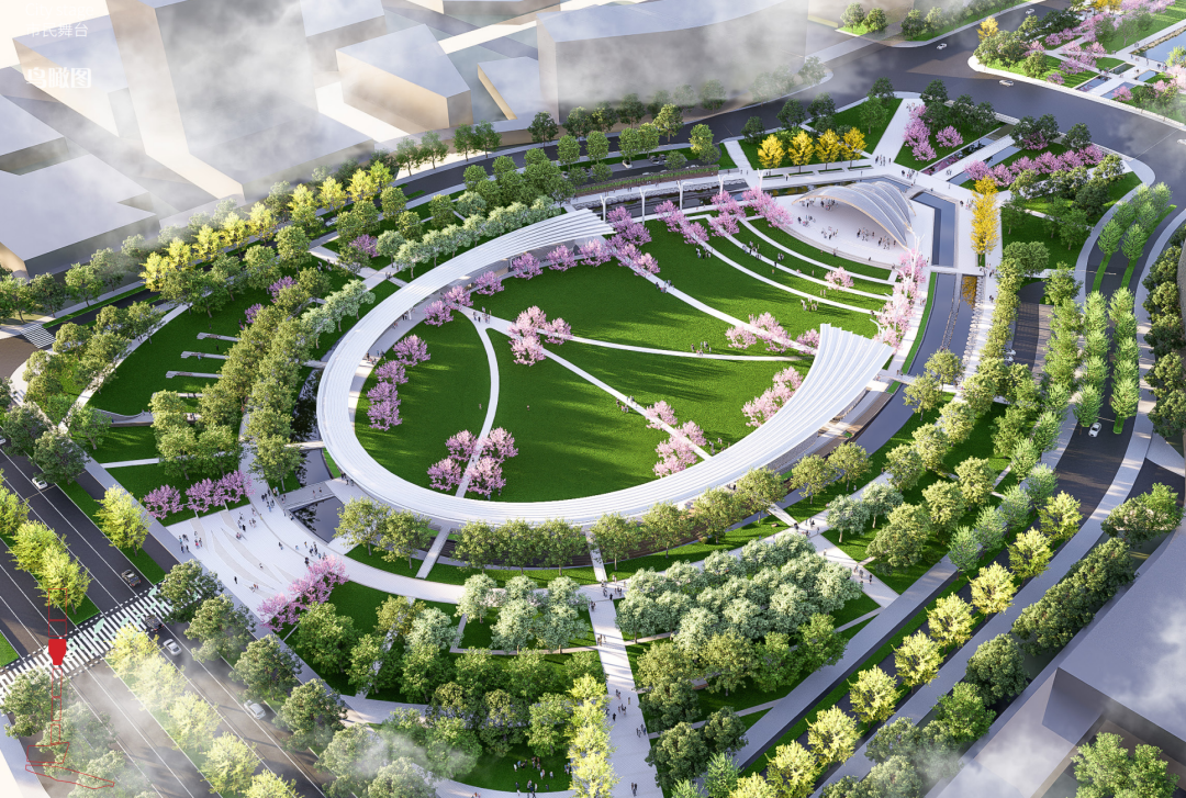 ▲ 人民公园二期项目 市民舞台设计效果图