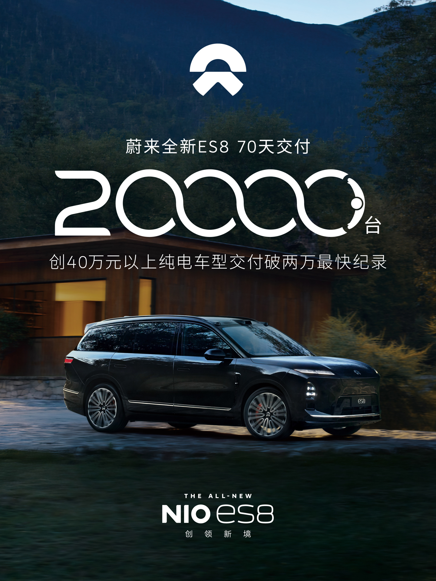 用时 70 天，蔚来宣布全新 ES8 车型交付超两万台