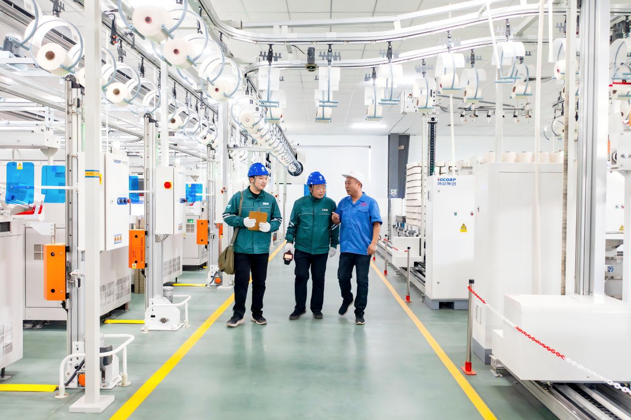 国网夏津县供电公司客户经理走访凯威（夏津）纺织科技有限公司，为企业开展能效诊断分析。（受访单位供图）