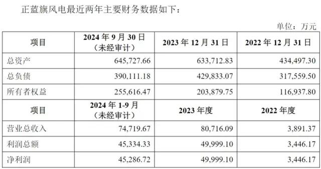 （正蓝旗风电财务数据）