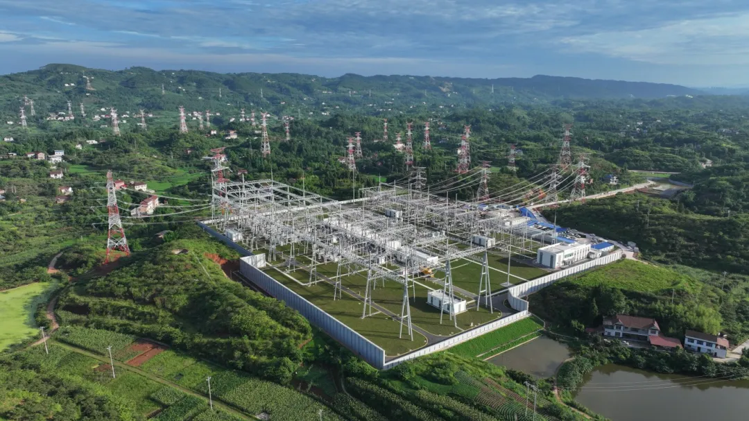 ​▲宜宾北500千伏输变电工程鸟瞰图。国网宜宾供电公司供图