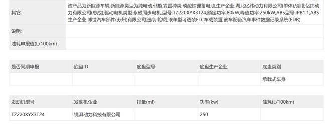 ▲昊铂S600纯电版动力系统信息