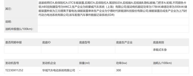 ▲AUDI E7 X单电机版动力系统信息