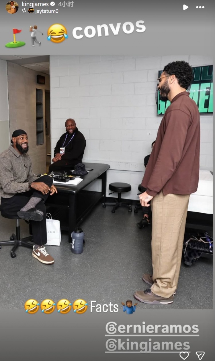 昨天都没打！詹姆斯转发和塔图姆会面照片：高尔夫球讨论事实