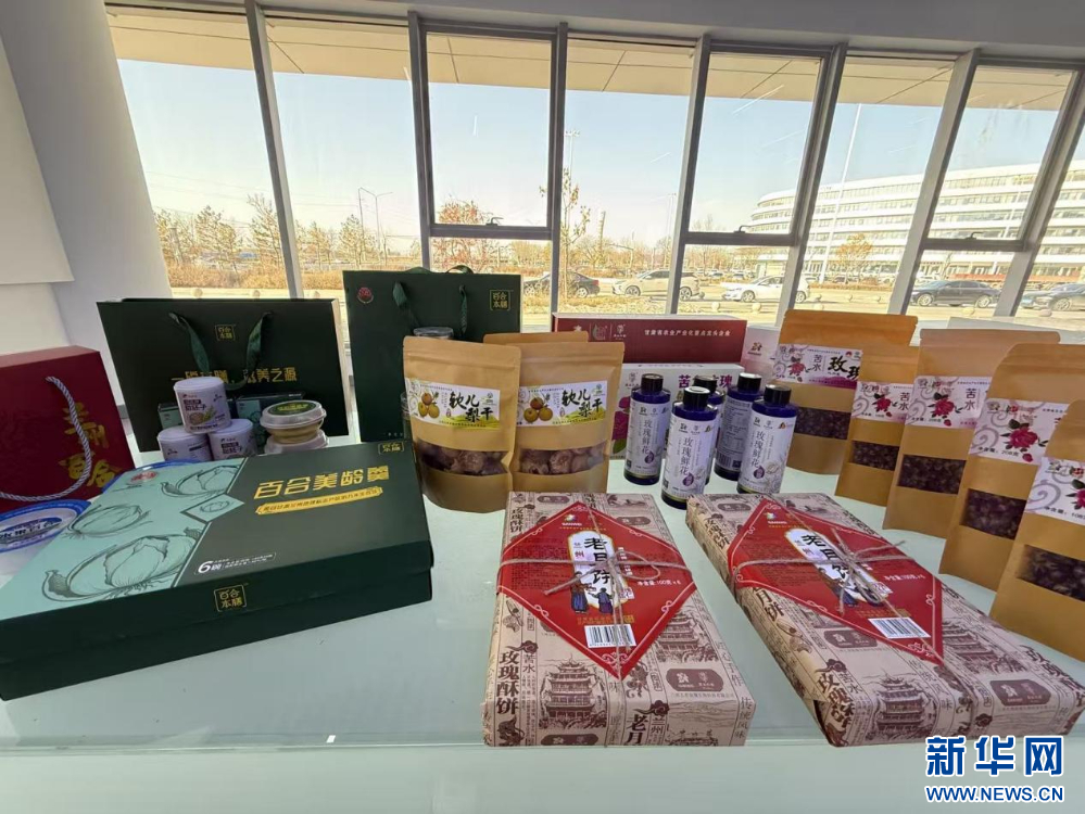 图为兰州新区综合保税区数字丝路国际贸易创新区出口产品展台。