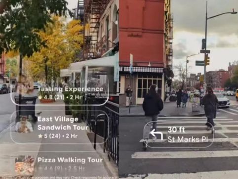 谷歌AI眼镜的第一视角展示 图片来源：直播截图