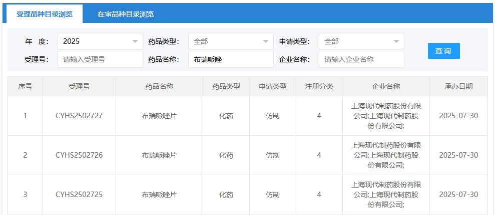 截图来源:CDE官网