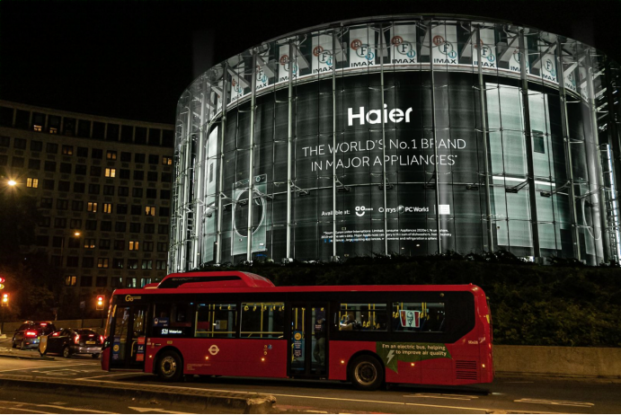 海尔出现在英国伦敦地标性建筑