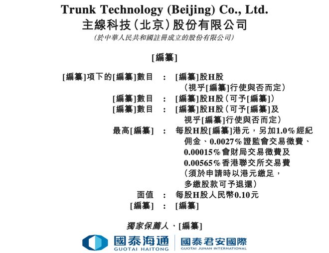 ▲主线科技递交上市申请书