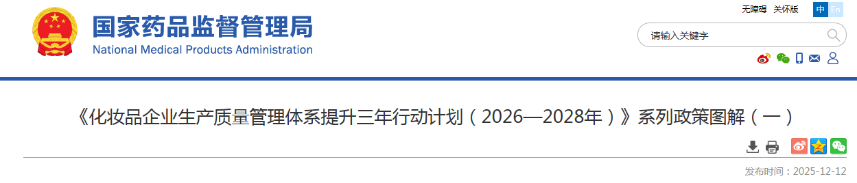 《化妆品企业生产质量管理体系提升三年行动计划（2026—2028年）》系列政策图解（一） 