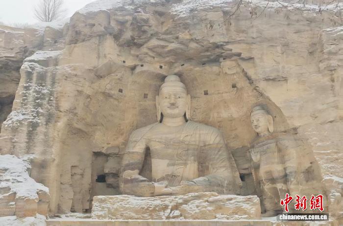 圖為山西雲岡石窟第20窟。付潔 攝