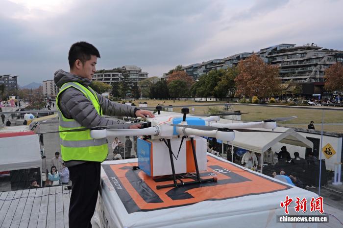 杭州首個複用型無人機起降點啟用。錢晨菲 攝